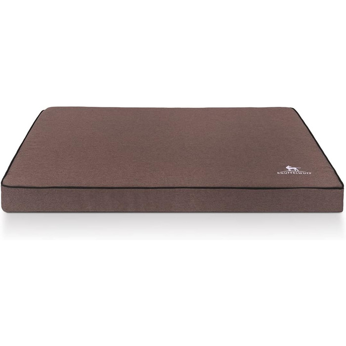 Ортопедичний лежак для собак Knuffelwuff Nantucket з велюру, ручної роботи, XL, 100 x 70 см, знімний чохол, можна прати, для великих, середніх та маленьких собак (колір: коричневий, розмір: 100 x 70 x 10 см)