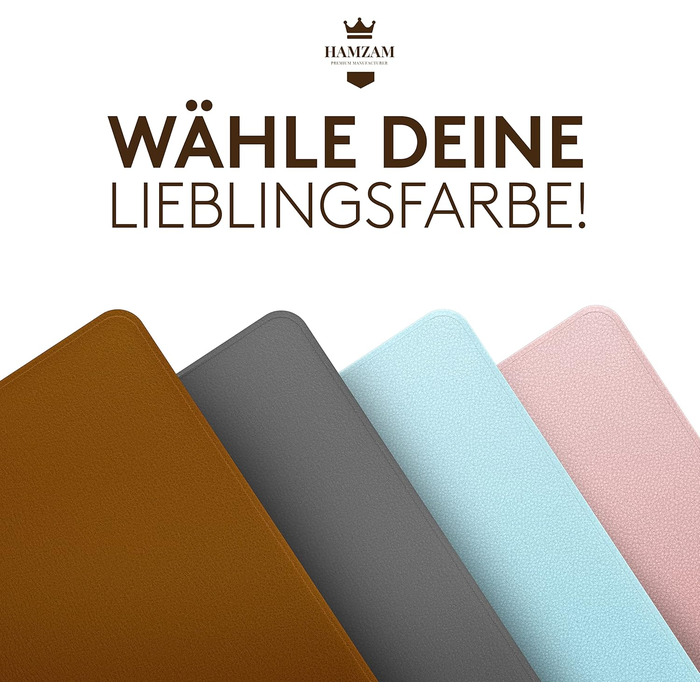 Підкладка під стіл HAMZAM PU Leder 90x40 см - преміум якість, з інтегрованим ковриком для миші (Колір: Коричневий)