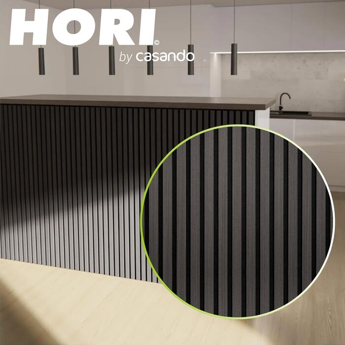 Акустичні настінні панелі HORI з імітацією дерева для шумопоглинання та декору стін, 120x60x2.1 см, колір 3D Венге