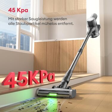 Бездротовий пилосос Ultenic U12 Tech Green Eye™ з акумулятором, 45000Pa, для твердих підлог, килимів та шерсті тварин, з автоматичним режимом та покращеною насадкою проти ковтунів