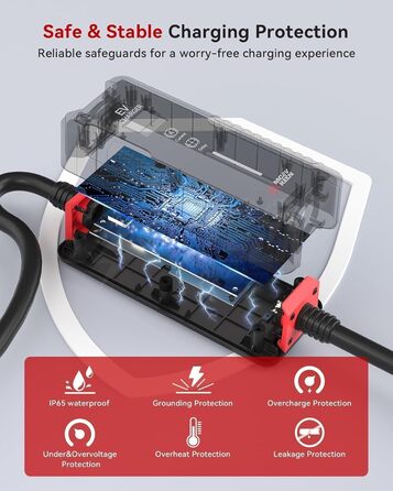 Кабель для зарядки електромобіля Type 2 Schuko 3.6 кВт, 10м, IP65, 16A – Зарядний пристрій Type 2 для електрокарів та гібридів
