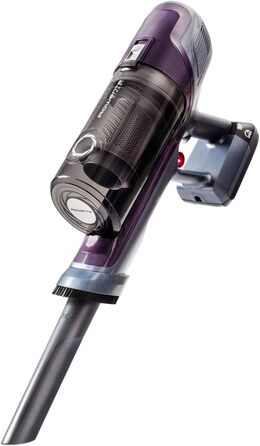 Пылесос Rowenta X-Pert 6.60 Essential аккумуляторный, 100 Вт, 45 мин работы, без мешка, LED-насадка, съемный аккумулятор, насадка для щелей и держатель для стены, фиолетовый/черный, RH6838 X-Pert 6.60 Essential лиловый/серый