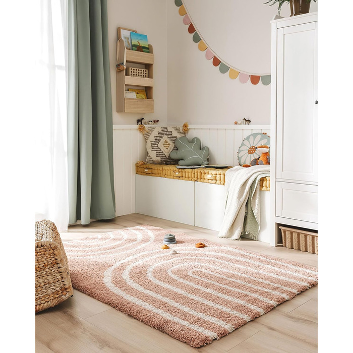 benuta Listening Kids Rug Gobi - Acrylic - Rectangular & in Style: Children's Motifs, Stripes, Scandi Living - Easy Care for Living Room, Bedroom, Blue, 160x230 cm 160 x 230 cm (Rectangular) Blue