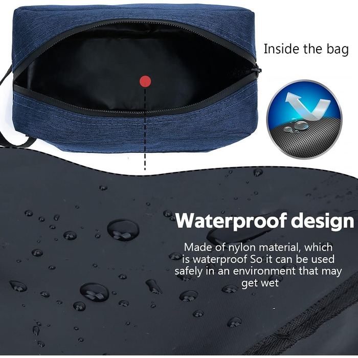 Чоловічий та жіночий дорожній туалетний аксесуар FUNSEED, культюрна сумка для туалетних аксесуарів, сумка для гоління, органайзер для косметики (блакитний)