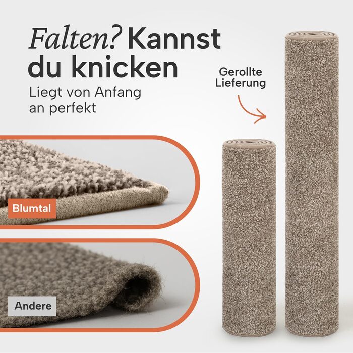 Килимок вхідний Blumtal 50x80 см, мікрофібра, протиковзний вологостійкий килим для бруду бежевий