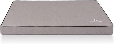 Ортопедичний лежак для собак Knuffelwuff Nantucket з велюру, ручної роботи, XL 100 x 70 см, знімний чохол, прання, для великих, середніх та маленьких собак (сірий)