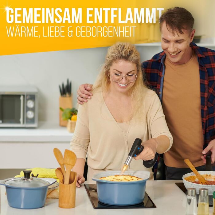 Кулінарний газовий пальник MAGNUM® для карамелізації та фламбування, 1300°C, з запасом газу 300 мл, багаторазовий преміум-пальник для Крем-брюле