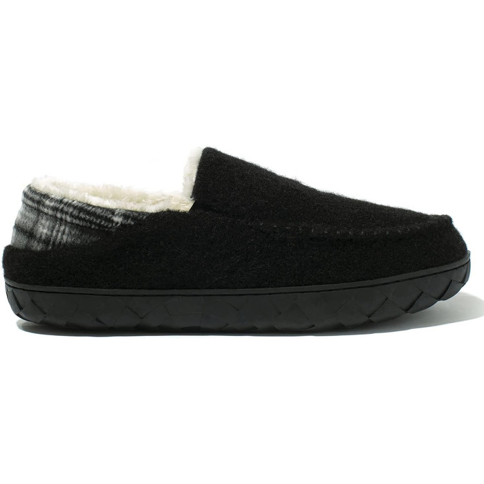 Домашні тапочки NewDenBer для чоловіків, мокасини з піною пам'яті, теплі та зручні, з неслизькою гумовою підошвою (47 EU, 2 Чорний)