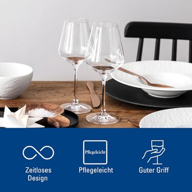 Набір келихів Villeroy & Boch La Divina Burgunder 4 шт., 200 мл, для червоного вина, кришталь, мийка в посудомийній машині