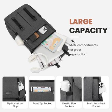 LOVEVOOK Рюкзак для жінок: елегантний, водонепроникний, 15.6