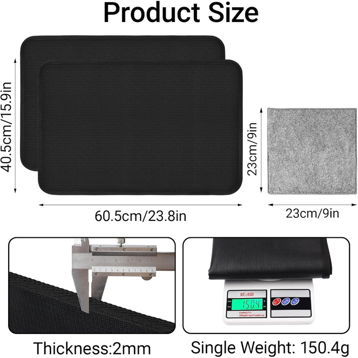 Термостійкий килимок під кавомашину: 3 шт. Захист від нагріву 40.5x60.5 см для плити, духовки, Airfryer. Антиковзка захисна підставка
