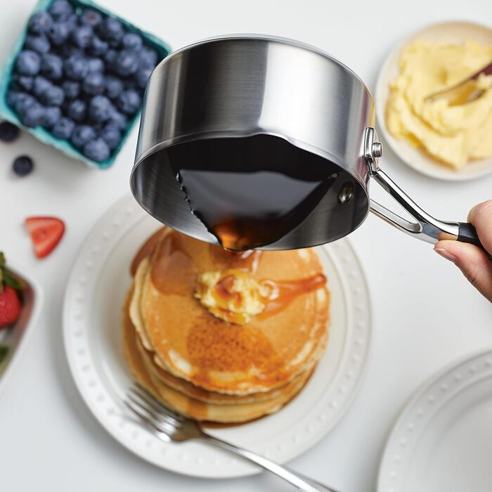 Набір кухонного посуду KitchenAid з нержавіючої сталі, 10 предметів, з поліруванням, включає каструлю 1 кварти