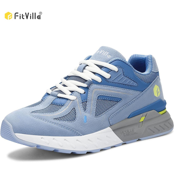 Жіночі кросівки FitVille для бігу та ходьби (широкі) - для плоскостопості, фітнесу, світло-блакитні, 40 EU