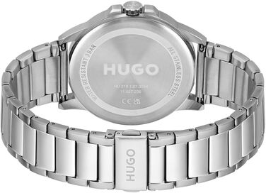 HUGO Analog Quarzuhr для чоловіків #First-Kollektion - кварцовий годинник з металевим або шкіряним ремінцем Silver Stainless steel