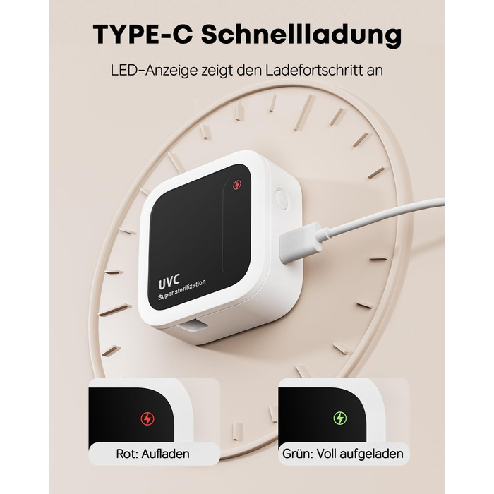 Стерилізатор зубних щіток UV-C та UV-A, настінний тримач з функцією сушіння повітрям, для ванної кімнати, дому та подорожей (білий)