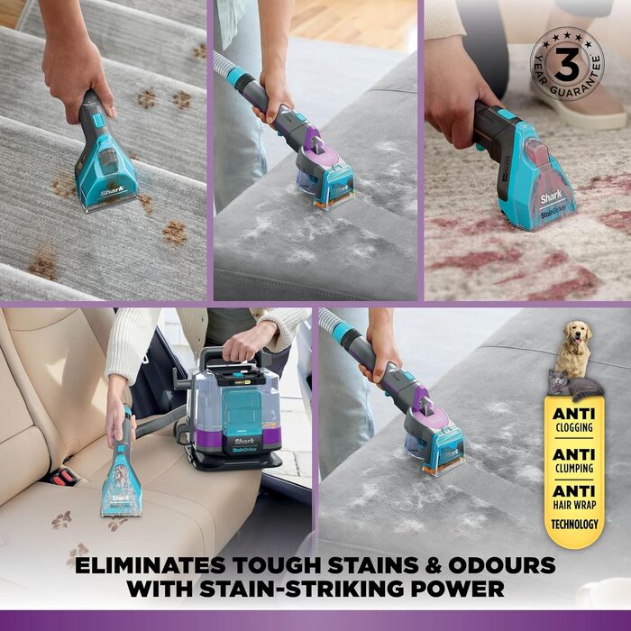 Пылесос Shark StainStriker HairPro для видалення шерсті та плям, 450 Вт, антизасорна система, видаляє стійкі забруднення та запахи