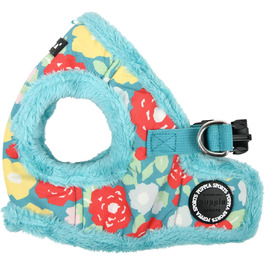 Жилет для собак Puppia Gianni з квітковим малюнком, теплий зимовий, аквамарин, розмір S