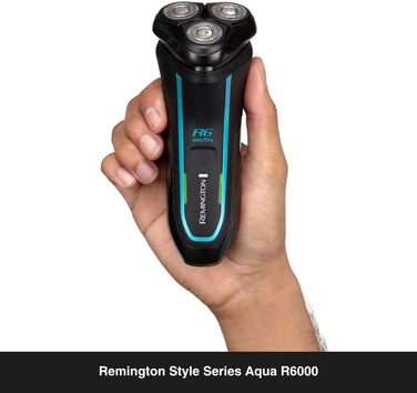 Електричний чоловічий бритва Remington R6 Aqua (вологостійкий, з тримером, Li-Ion, USB) + змінна головка
