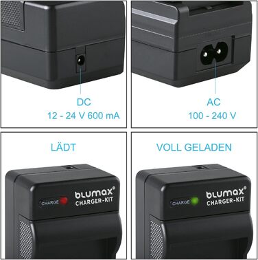 Акумулятор Blumax LP-E10 для Canon EOS 1500D/2000D/4000D + Зарядний пристрій Slim Dual LC-E10e (2x 1020mAh)