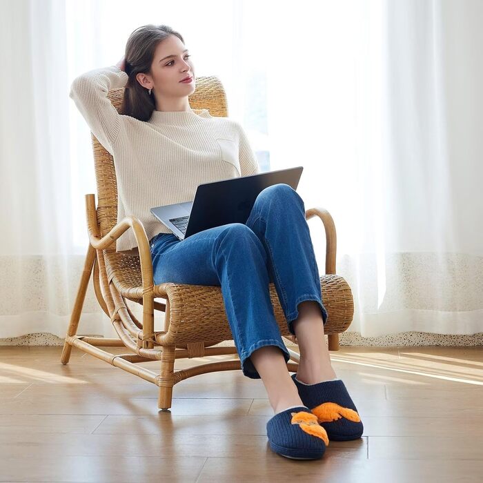 Тапочки жіночі зимові теплі, з плюшевою підкладкою, з принтом тварин, мультяшний лис, 39/40 EU