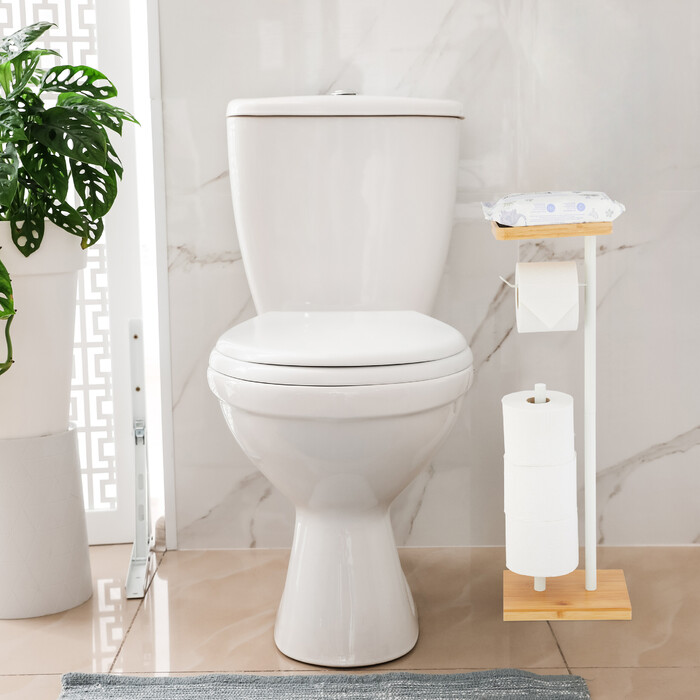 Relaxdays Toilet Paper Holder with Shelf