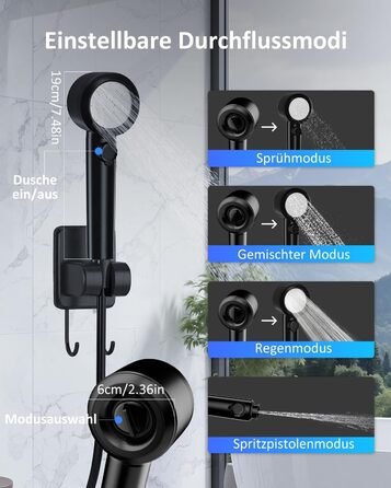 Camping душ Spopal з насосом 8000mAh, портативний, з вимірюванням температури, нічником, IPX8, для подорожей, поливу квітів, автомийки, миття тварин