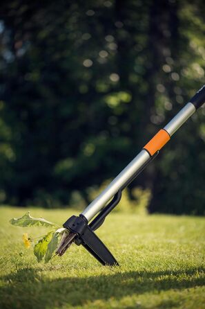 Телескопічний видаляч бур'янів Fiskars Smart-Fit 1-1,19 м, нержавіюча сталь, пластиковий руків'я, чорний/помаранчевий, 1020125