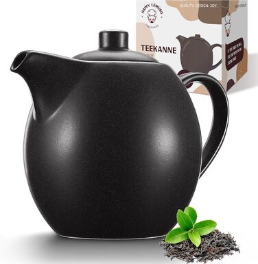Teapot with infuser, ceramic - 1.2 l - Ceramic teapot, black (anthracite) - Tea Pot - Teapot Ceramic - Teapot accessory - Tea maker for loose leaf tea