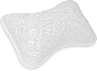 Navaris Small Bathtub Pillow made of Mesh - Tub Pillow Headrest Neck Pillow for Bathtub - Öko Tex Standard 100 - Anti-Slip in White