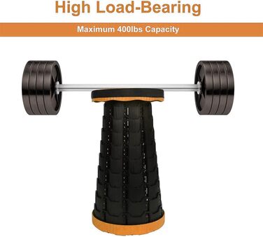 Крісло-телескоп для кемпінгу, регульована висота 6-45 см, вантажопідйомність 181 кг, портативне з ременем для перенесення (Помаранчеве - 1 шт.)