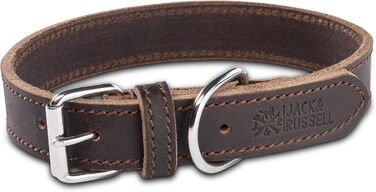 Нашийник для собак Jack Russell з жирової шкіри, ручної роботи – міцний шкіряний нашийник для собак маленьких, середніх та великих порід, Fat-Tony (XL), розмір 47-57 см