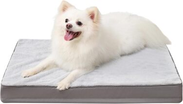 Ортопедичне ліжко для собак великих порід KSIIA, 105x70 см, знімний чохол, двостороннє, сіре, 75x47x7 см
