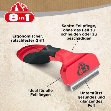 Щітка для вичісування підшерстка DeShedder L - 8 в 1 для великих собак (коротко- та довгошерстих)