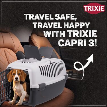 Транспортний бокс TRIXIE Capri 3 (S) – 40x38x61 см, сірий. Переноска для собак до 12 кг з металевою дверцятами та зручним ґратчастим верхом. 39831, темно-сірий/світло-сірий