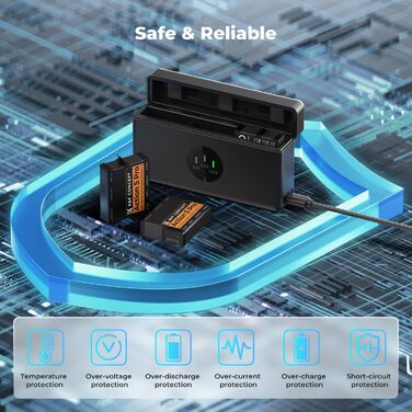 Набір акумуляторів K&F CONCEPT Osmo Action 5 Pro (3 шт.) з тризарядним пристроєм, 2100 mAh, сумісний з DJI Osmo Action 5 Pro, 360, 6, 4, 3