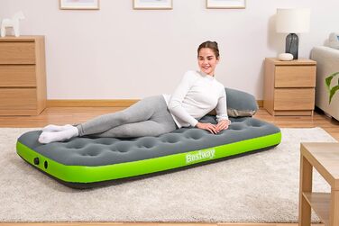 Надувний матрац Bestway Roll & Relax Twin 188x99x22 см, сірий, для відпочинку
