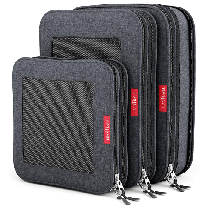 Органайзери для багажу LeanTravel (3 шт.) - комплект, чорний