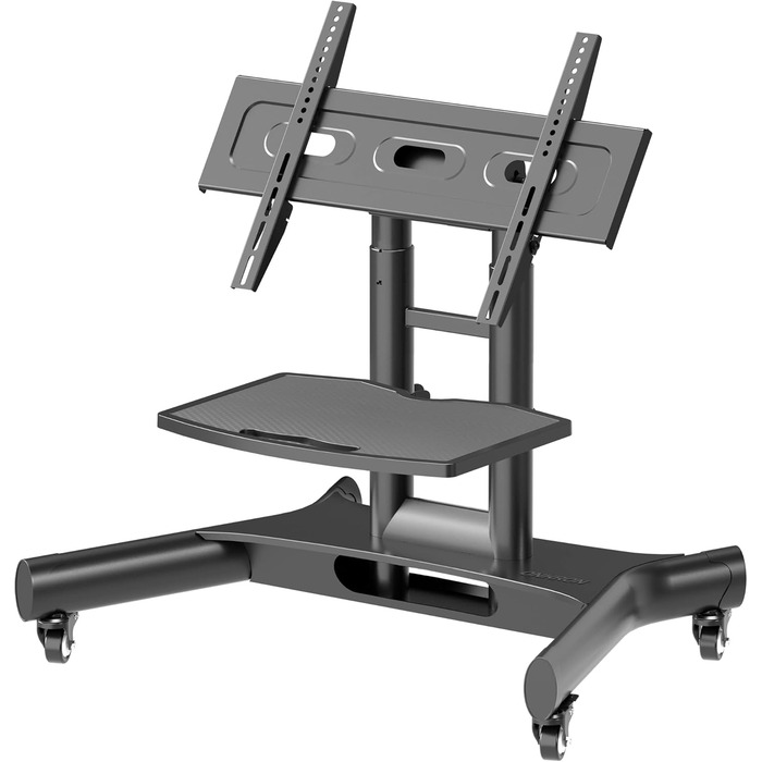 ONKRON Mobile TV Stand with Wheels - Adjustable Height & Tilt for 32-70 inch TVs (up to 45kg) - VESA 600x400 - Black