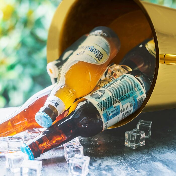 Ейскюбель: Якісний ес-кюбель з нержавіючої сталі для барів, вечірок, весіль, вина, шампанського, спиртних напоїв. Зберігає лід 3-6 годин, золотий, 3FT (91 см).