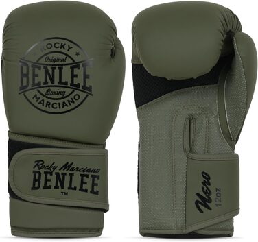 Боксерські рукавички BenLee з екошкіри, чорний (10 oz, Olive)