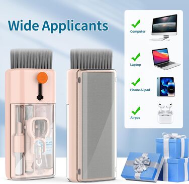 Набір для чищення клавіатури 12 в 1: для ноутбука, iPhone, MacBook, PC, камери (рожевий)