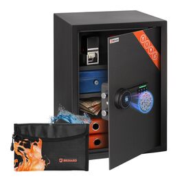 Сейф для дому Business XL Safe Tresor 60л Black Pearl з цифровим та відбитком пальця, вогнестійкий, для документів A4