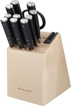 Набір ножів KitchenAid Gourmet з японської сталі (11 шт) з точилкою та дерев'яним блоком