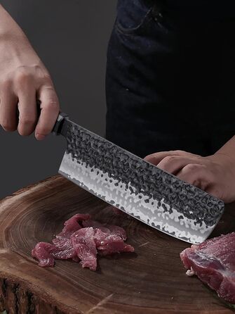 Японський ніж Nakiri для овочів, кухонний ніж з високовуглецевої сталі, професійний овочеріз із 18 см лезом та ергономічною ручкою