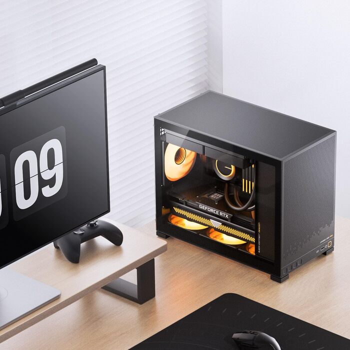 Корпус для ПК Jonsbo D32 STD чорний | Mini Case для Micro-ATX з Tempered Glass, підтримка Back-Connect, потужний Airflow, компактний та стильний для геймерських збірок