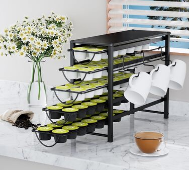 Тримач для капсул кави Dolce Gusto, органайзер на 70 капсул, 5-ярусний металевий ящик з тихими направляючими та антиковзними ніжками