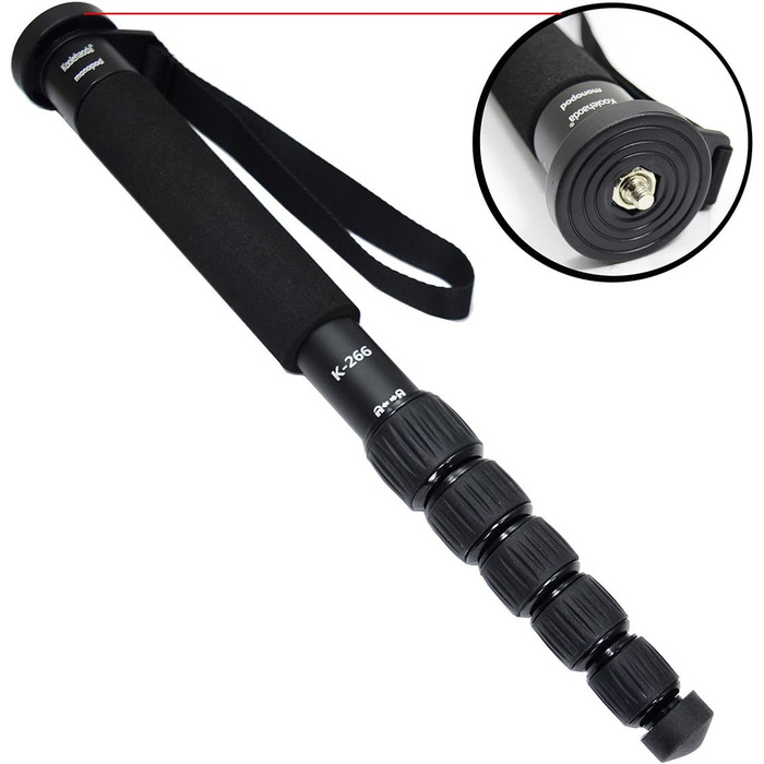 Штатив для камери Koolehaoda K-266 чорний, 6 секцій, 42-160 см, витримує до 7 кг