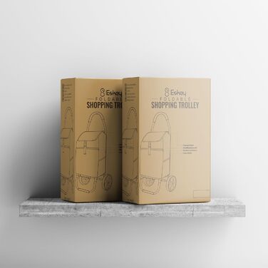 Тролей для покупок Eskey з відділенням для охолодження – великі колеса, складаний, водонепроникний, 50 л (Чорний, Cloud Gray)