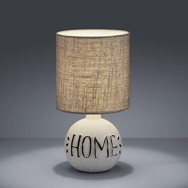 Торшер Reality Leuchten Esna R50651025, кераміка, тканинний абажур білий/сірий, для дому