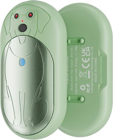 Електричні грілки для рук 6000mAh (2 шт.) - перезаряджувані, USB-C, 3 режими нагріву, подарунок для жінок, чоловіків, дітей, для катання на лижах, піших прогулянок (зелені)